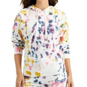 Jenni by Jennifer Moore Womens On Repeat Hooded Pajama Top,Bold Tiedye